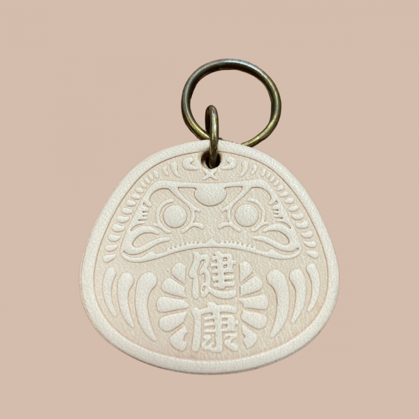 牛皮壓花寵物名牌 – 達摩 (電話號碼/QR CODE)